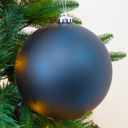 The Christmas Workshop Bauble Matte Navy Blue 3 Pack - thumbnail 2