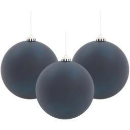The Christmas Workshop Bauble Matte Navy Blue 3 Pack - thumbnail 1