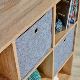 Home Source Felt Grey Fabric Cube Storage Box 4 Pack - thumbnail 3
