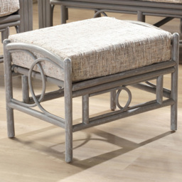 Desser Furniture Madrid Farrow Grey Natural Rattan Footstool