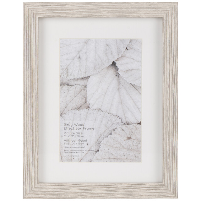 The Port. Co Gallery Grey Wood Effect 6 x 4 inch Box Photo Frame - image 1