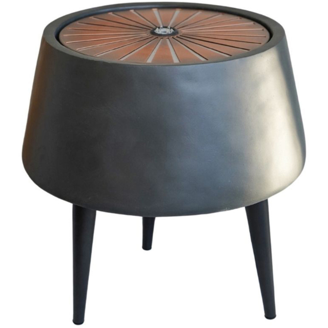 Ivyline Solis Black Charcoal and Aged Copper LED Water Feature - image 1