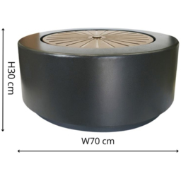 Ivyline Solis Black Charcoal and Aged Copper LED Water Feature - thumbnail 4