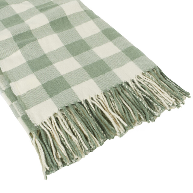 Divante Hayden Green Check Throw 180 x 130cm - image 1