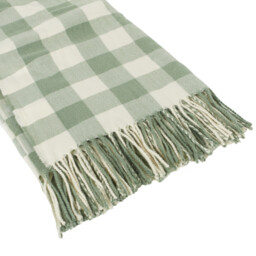 Divante Hayden Green Check Throw 180 x 130cm