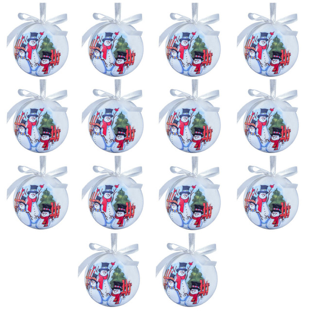 The Christmas Workshop Snowmen Decoupage Bauble 14 Pack - image 1