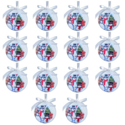 The Christmas Workshop Snowmen Decoupage Bauble 14 Pack - thumbnail 1