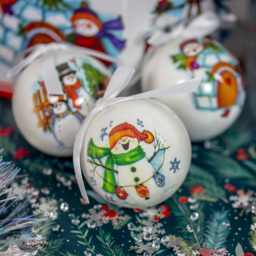 The Christmas Workshop Snowmen Decoupage Bauble 14 Pack - thumbnail 4