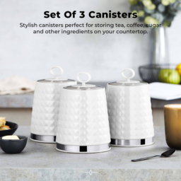Tower 3 Piece White Solitaire Canister Set - thumbnail 3