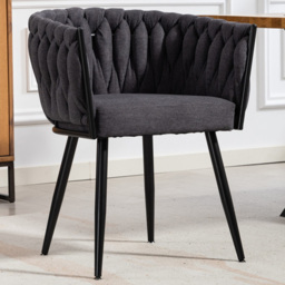 Artemis Home Aneta Set of 2 Charcoal Grey Curved Dining Chairs