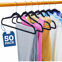 My Laundry Black Velvet Hangers Black 50 Pack
