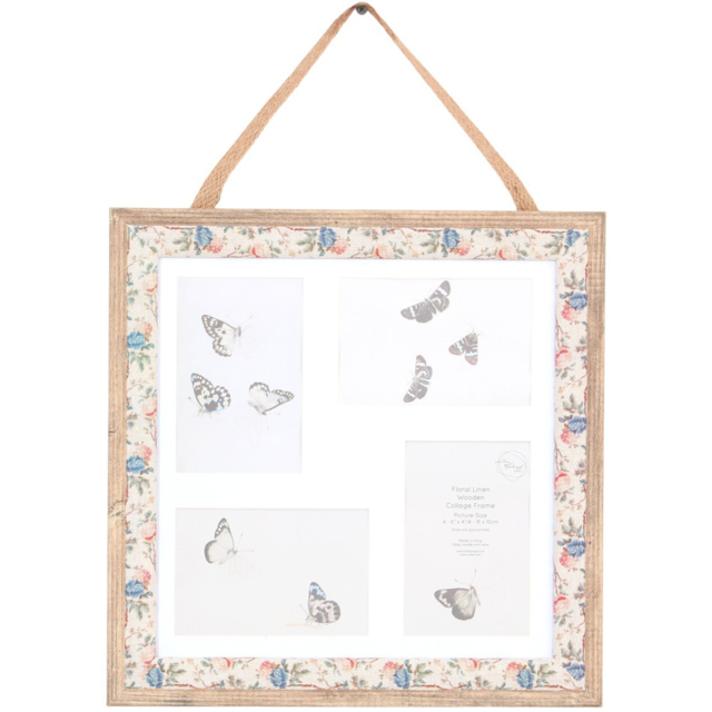 Floral Linen Wooden Collage Frame - image 1