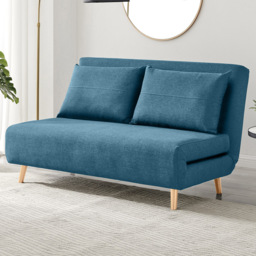 Furniturebox Billie 2 Seater Blue Sofa Bed - thumbnail 1