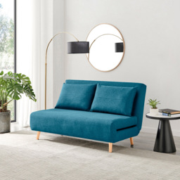 Furniturebox Billie 2 Seater Blue Sofa Bed - thumbnail 4