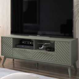 Cora 2 Drawer 2 Shelf Green TV Unit