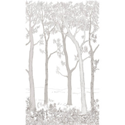 Grandeco Trees Textured White Wall Mural - thumbnail 2