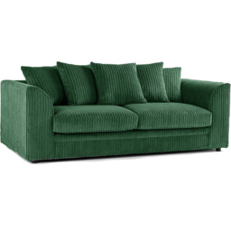 Luxor 5 Seater Green Jumbo Cord Fabric Sofa Set with Scatter Back - thumbnail 3