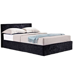Berlin Small Double Black Crushed Velvet Ottoman Bed - thumbnail 4