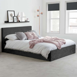 Berlin Small Double Black Crushed Velvet Ottoman Bed - thumbnail 1