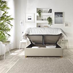 Catherine Lansfield Opulence King Size Natural Twill Ottoman Bed - thumbnail 2