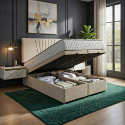 DS Living Vesper Cream Single Ottoman Bed - thumbnail 2