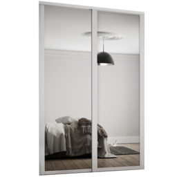 Spacepro Shaker 2 Door Dove Grey Frame Mirror Sliding Wardrobe Kit 1145mm - thumbnail 1