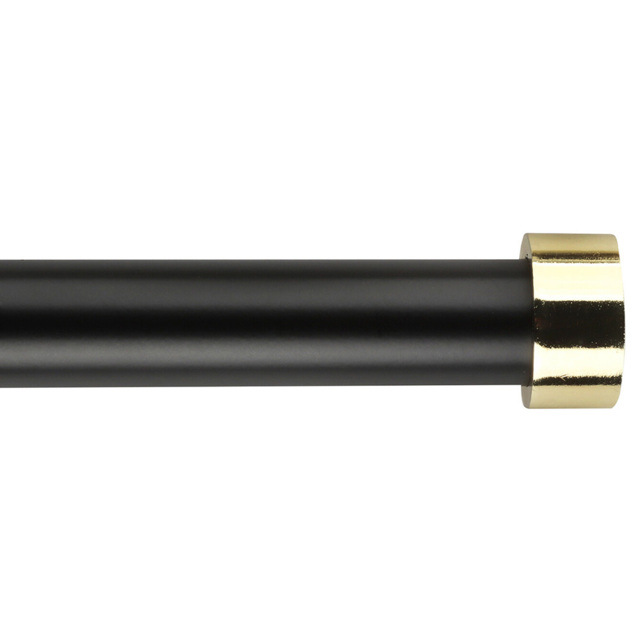 170 to 300cm Extendable Matte Black Curtain Pole