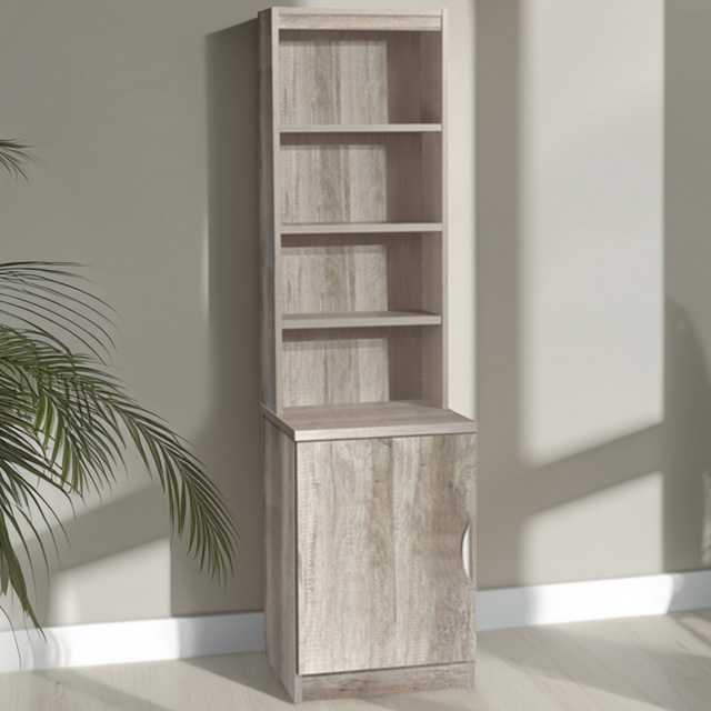R White Cabinets Single Door Grey Desk Height Cupboard with Hutch - image 1