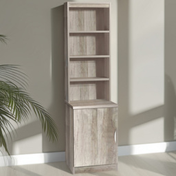 R White Cabinets Single Door Grey Desk Height Cupboard with Hutch - thumbnail 1