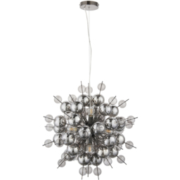 Merano Pavia Tinted Glass Black 9 Light Ceiling Pendant