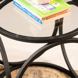 Decorotika Mimo Black Metal and Glass Side Table - thumbnail 4