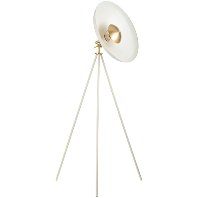 Merano Milan Warm White Brushed Brass Plate Complete Floor Lamp - image 1