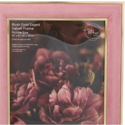 Gold Edged Velvet Photo Frame Blush 10 x 8 inch - thumbnail 2