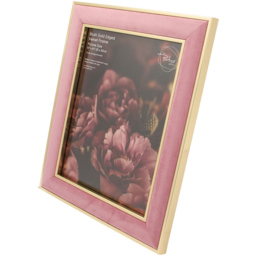 Gold Edged Velvet Photo Frame Blush 10 x 8 inch - thumbnail 3