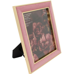 Gold Edged Velvet Photo Frame Blush 10 x 8 inch - thumbnail 4