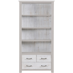 Baumhaus Greystone 3 Drawer 4 Shelf White Open Bookcase - thumbnail 3