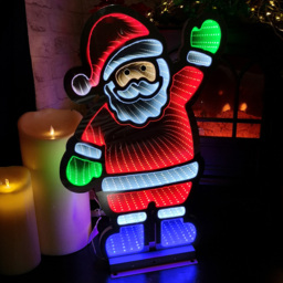 Samuel Alexander Multi Coloured LED Infinity Standing Santa Christmas Decoration 56cm