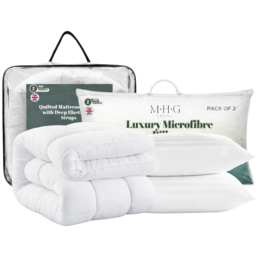 MHG Living Single Hollowfibre Mattress Topper with 2 Pillows