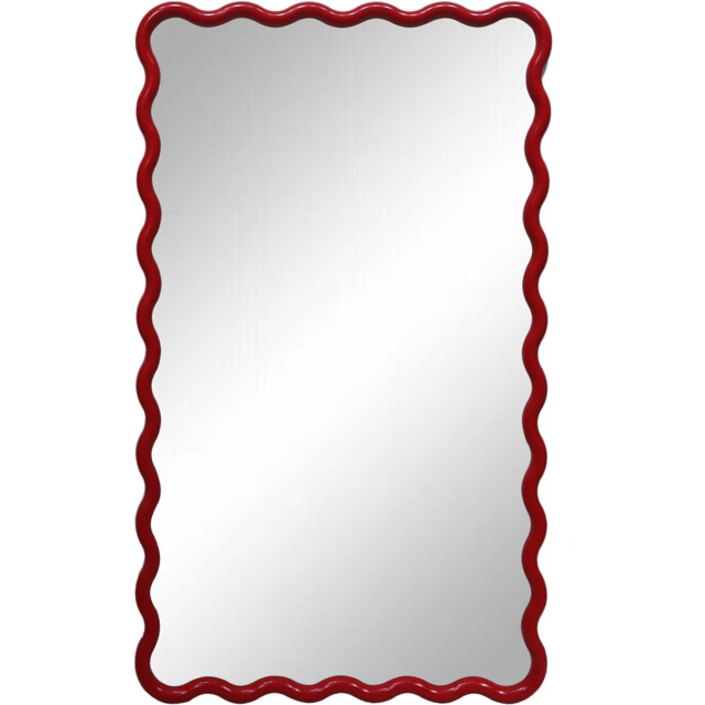 Lottie Wavy Framed Lean To Mirror Red - image 1
