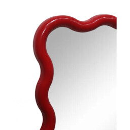 Lottie Wavy Framed Lean To Mirror Red - thumbnail 4
