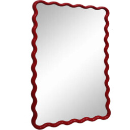 Lottie Wavy Framed Lean To Mirror Red - thumbnail 3