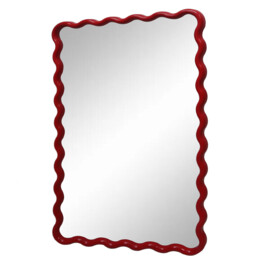 Lottie Wavy Framed Lean To Mirror Red - thumbnail 2