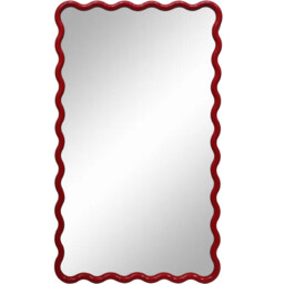 Lottie Wavy Framed Lean To Mirror Red - thumbnail 1