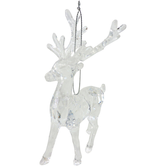 Frosted Fairytale Clear Reindeer Hanging Christmas Decoration