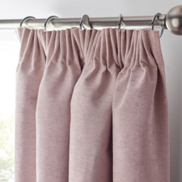 Alan Symonds Chenille Blackout Pencil Pleat Curtains Pink 168cm x 183cm - thumbnail 2