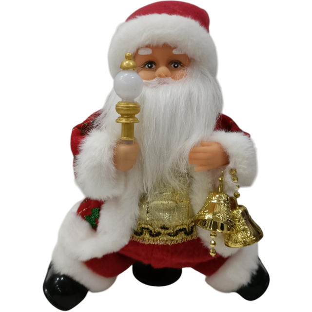 Sleigh Bells Ring Animated and Musical Skating Santa On The Floor Christmas Decoration - image 1