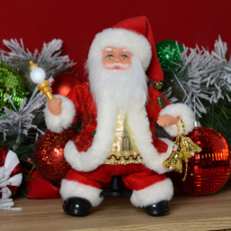 Sleigh Bells Ring Animated and Musical Skating Santa On The Floor Christmas Decoration - thumbnail 2