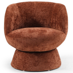 Tom Terracotta Chenille Swivel Accent Tub Chair - thumbnail 2