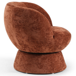 Tom Terracotta Chenille Swivel Accent Tub Chair - thumbnail 4