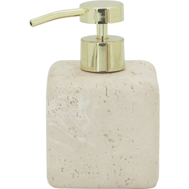 Neutral Stone Effect Soap Dispenser Beige
